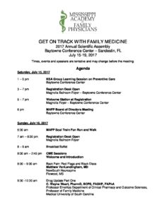 cme-agenda-annual-2017 - Mississippi Family Physicians